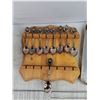 Image 5 : Silver Souvenir Spoons w/Display Rack, Piano Style Jewelry Box, Baking Tray 10" x 7", Misc