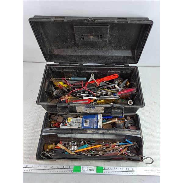 19" Plastic Tool Box, Screwdrivers, Utility Knife, Misc - PICK UP