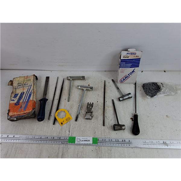 Assorted Files, Saw Chain, T Wrenches