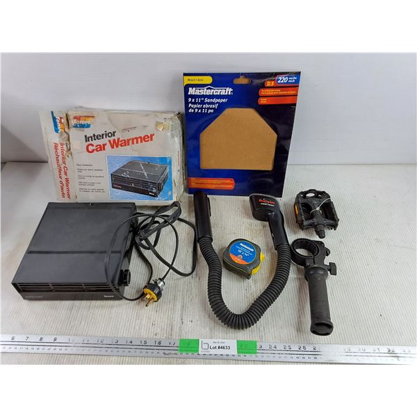 Temro Interior Car Warmer - Powers On, As Is, Black & Decker Snakelight, 220 Grit Sandpaper, Misc