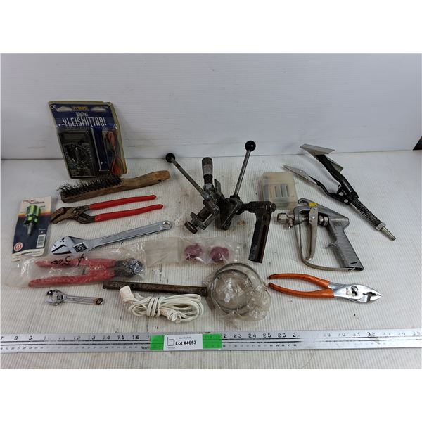 Digital Multimeter, Wire Brush, Paint Gun, Gear Puller, Pliers, Misc