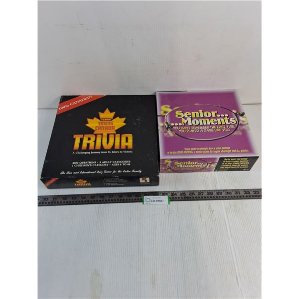 (2) Board Games (IQ 2000 Canada Trivia & Senior Moments)