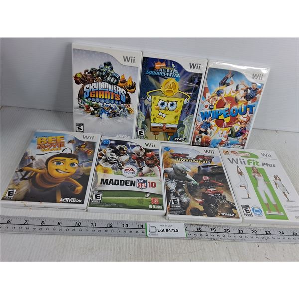 (7) Wii Games- Bee Movie, Spongebob, Wipeout