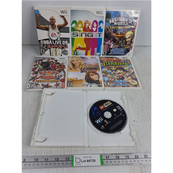 (7) Wii Games- NBA, Sing it, Hannah Montana, As Is