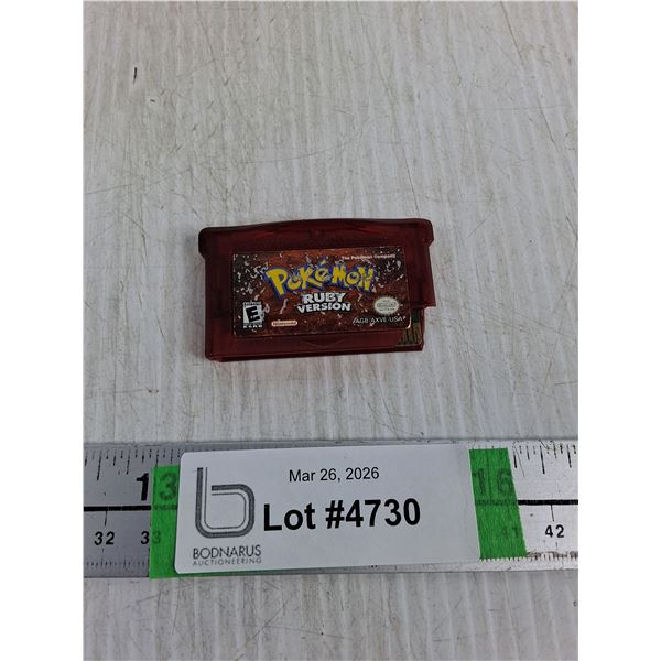 Nintendo Game Boy Game- Ruby Pokemon, As Is