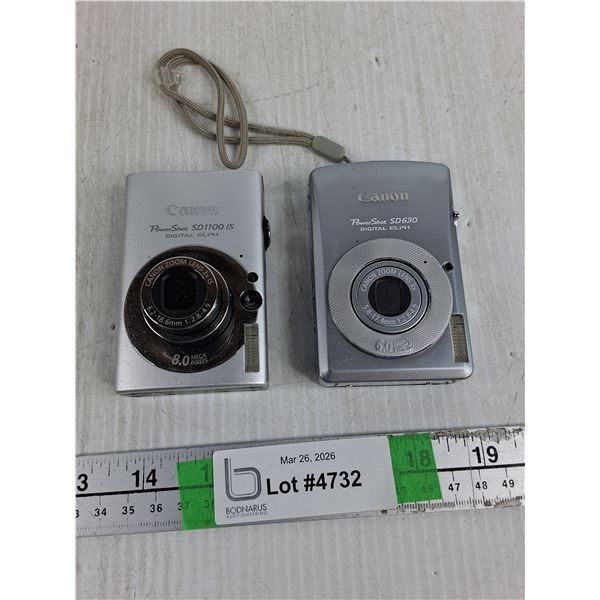 (2) Canon Digital Cameras - Powershot, Untested