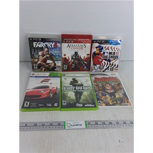 (6) Assorted Video Games- PS3, XBox 360, Wii, As Is