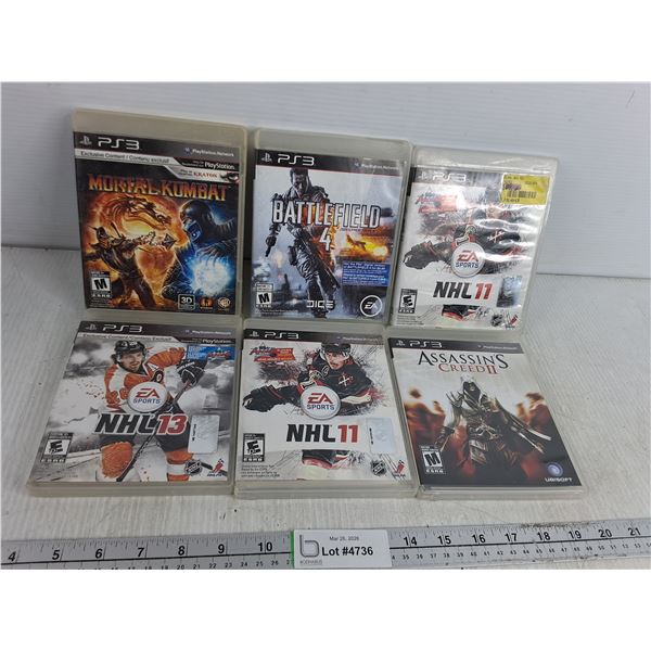 (6) PS3 Games - NHL, Assassins Creed - As Is