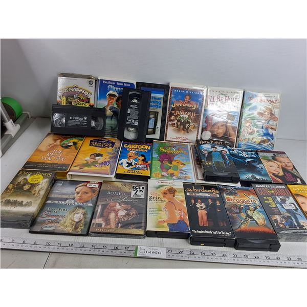 Various VHS Movies & (2) DVDS - Jumanji, Harry Potter, As Is