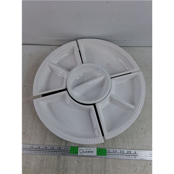 Lazy Susan w/5 Ceramic Serving Pieces
