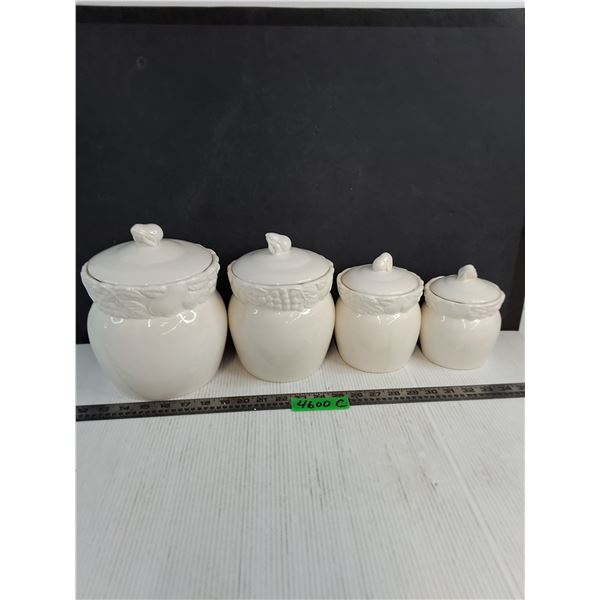 Set of 4 Porcelain Dry Food Storage Containers