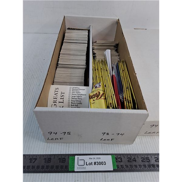 Box of Leaf Brand Hockey Cards-1993 to 1995