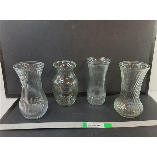 (4) Glass Vases Up to 8.5" - PICK UP
