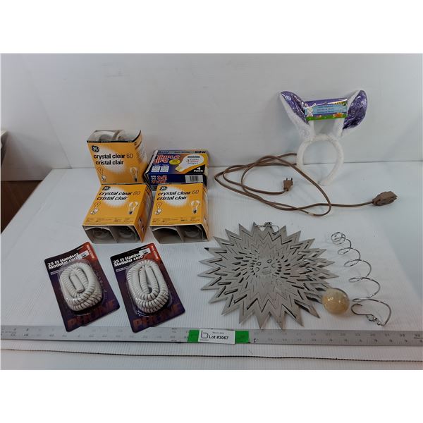 60W Lightbulbs-Appear New, Home Phone Cords, Sun Face Wind Spinner 12", Misc.