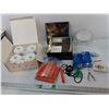 Image 1 : Indigo Mugs, Mints, (2) Gel Bead Eye Masks, Misc