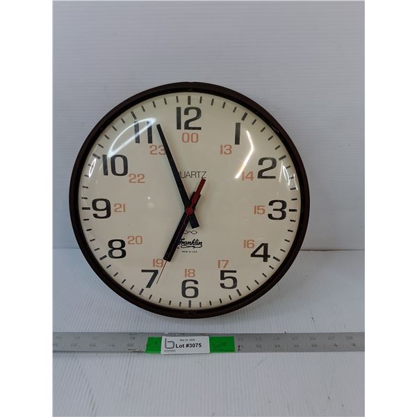 Franklin Plastic Wall Clock 13"