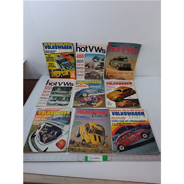(9) Vintage Magazines- Volkswagen Greats, Hot VWs