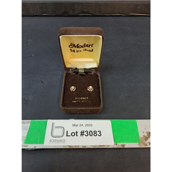 Modart 14K Gold Earrings- Cannot Authenticate