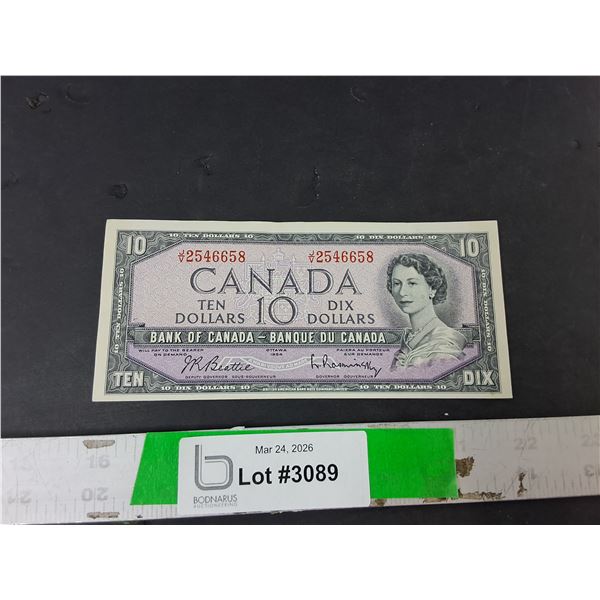 Canadian Ten Dollar Bill- 1954