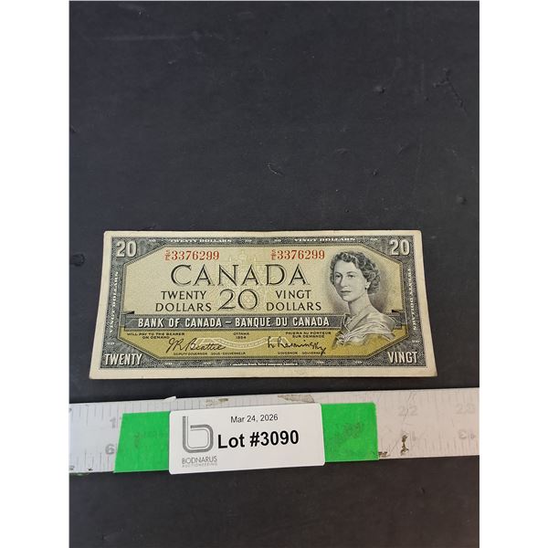 Canadian Twenty Dollar Bill- 1954