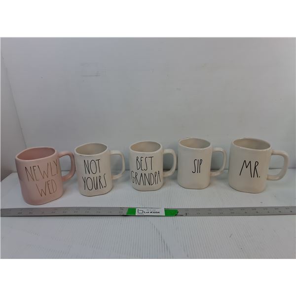 (5) Ceramic Rae Dunn Mugs