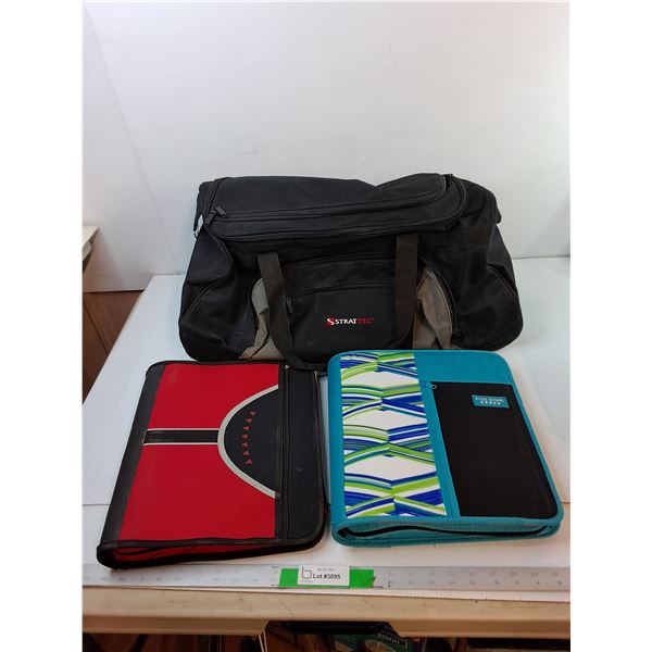 (2) Three Ring Binders & Strattec Rolling Duffel Bag Up to 37.5"- PICK UP