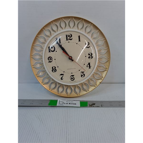 Plastic Westclox Wall Clock 9.75"