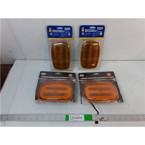 (2) Amber Magnetic LED Safety Lights