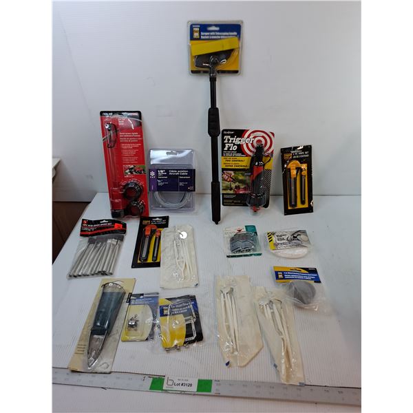 Scraper with Telescoping Handle, Gas Can Spout, Rain Gauge, Misc.- Sealed