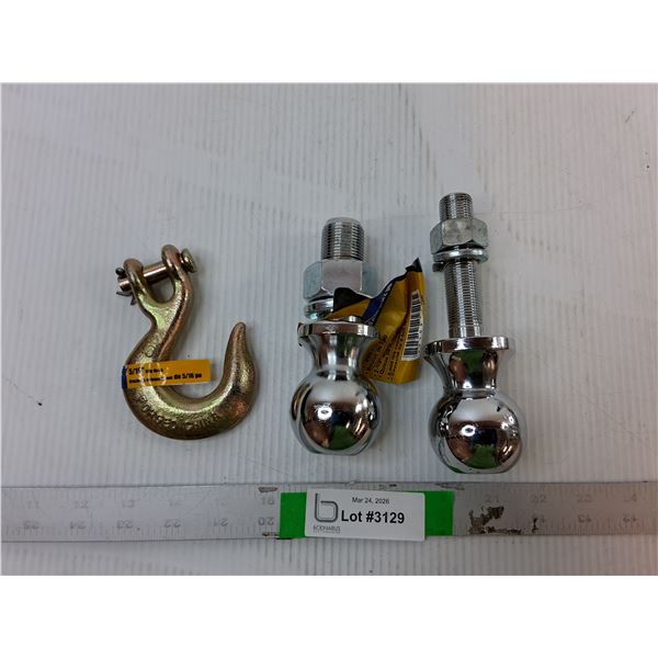 (2) 2" Trailer Hitch Balls & 5/16" Slip Hook