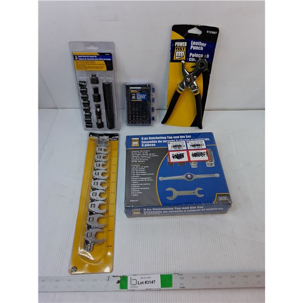 Ratcheting Tap and Die Set, Leather Punch, Spark Plug Port Repair Kit- Sealed, Misc.