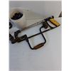 Image 2 : Assorted Tools - Hacksaw,  Hole Saw Blades,  Wire Connectors, Vintage Hand Drill - PICK UP