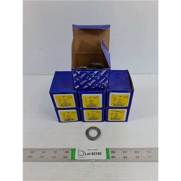 (140) 3/4" Flat Washer - Plated - 20/Box