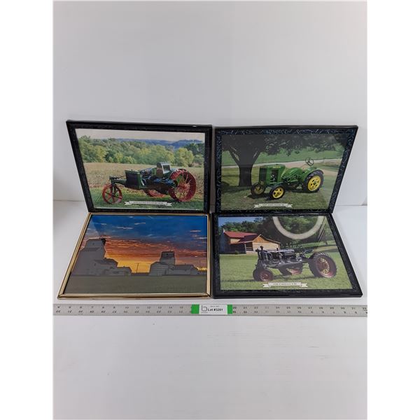 (4) Photographs 11" x 14" - Vintage Tractors/Landscape (Allis-Chalmers, Farmall, JD)