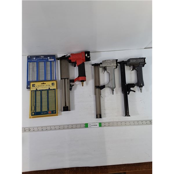 (3) Air Tools (1) Airco Brad Nailer (1) Gray Brad Nailer (1) Craftsman Stapler