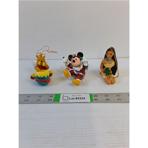 (3) Disney Collectible  - Christmas Decorations (Winnie TP, Mickey, Pocahontas)