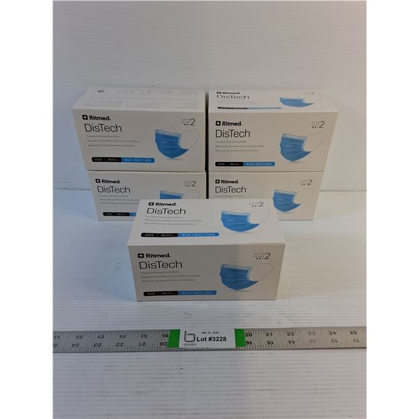(5) Blue Face Masks - Ritmed - 50/Box