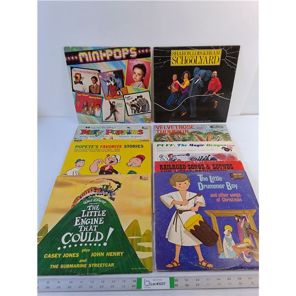 (9) Vintage Vinyl Records  - Kids - Mini-Pops, Disney, SL & B