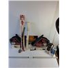 Image 1 : Assorted  - Taillight Assembly, Wipers, Wallpaper, Misc Auto Parts, Sign, Vintage Lock/Picture - PU