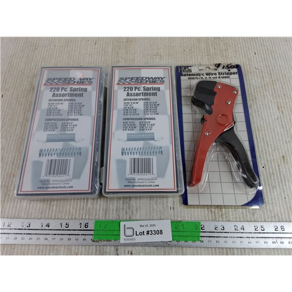 (2) Speedway Series 220 pc Spring Assortment, Automatic Wire Stripper