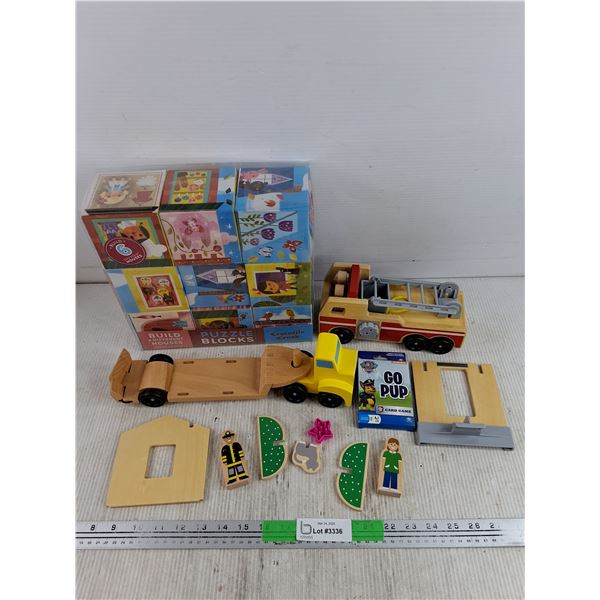 Puzzle Blocks, Go Pup Card Game , Wooden Fire Truck, Misc Toys