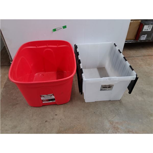 Plastic Storage Box & Stackable Storage Organizer 21" x 15" x 12", PICKUP ONLY
