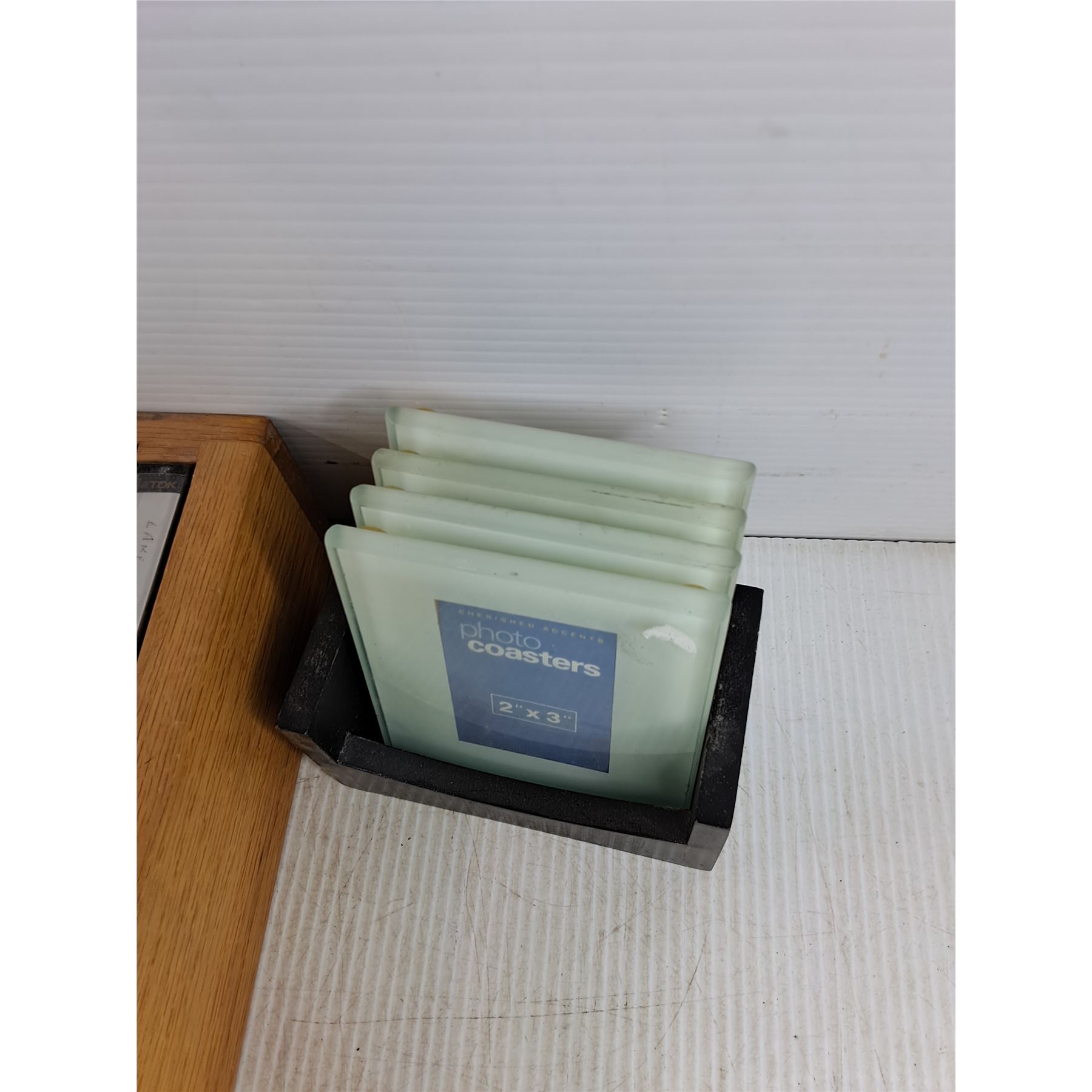 Cassette Tapes w/Wooden Cassette Organizer 16