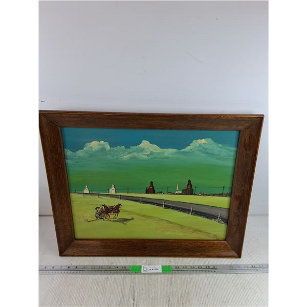Wood Framed Wall Art Painting 24" x 20"