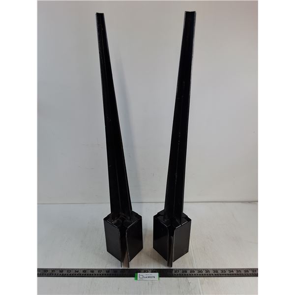 (2) Metal Fence Post Stakes - 29.5" Length - PICK UP ONLY