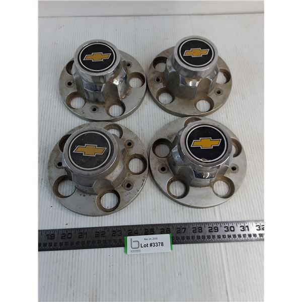 Set of 4 Chevy Aluminum Wheel Caps - 6-5/8" Diameter