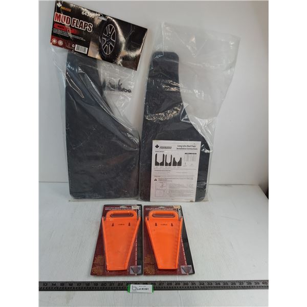 (2) Unused Prograde 12" Mud Flaps - 1 Missing Hardware, (2) Sealed HD Magnetic Wrench Holders
