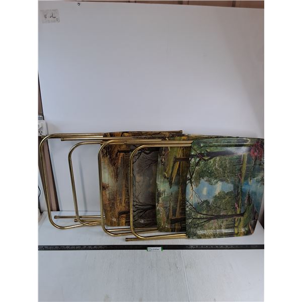 Vintage Set of 4 "Four Seasons" TV Trays - PICK UP ONLY