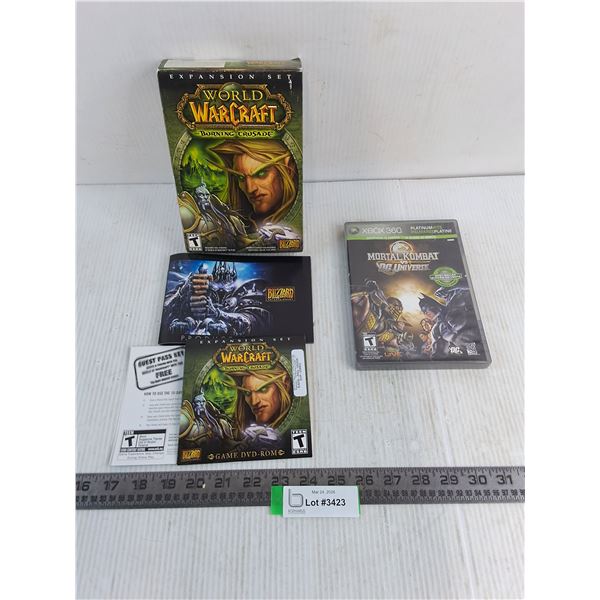(2) Video Games (Mortal Kombat for Xbox 360 & World of Warcraft Expansion for PC)