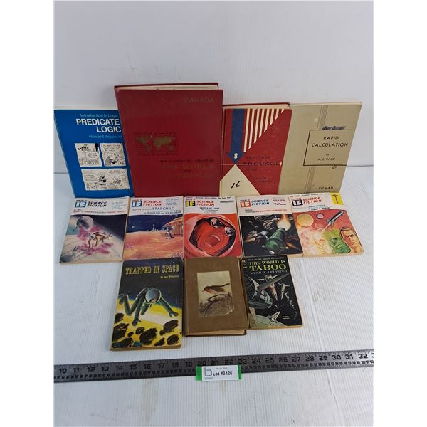 (12) Vintage Books & Periodicals (World's People, If Science Fiction, Language Skills)